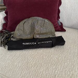 Rebecca Minkoff Ruched Clutch Gunmetal Metallic Tassel NWT Evening Bag